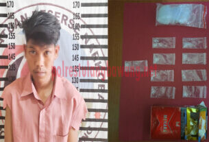 Pemuda berinisial TK (20), warga Dusun Kagungan Dalem, Kampung Bujung Tenuk, yang ditangkap Satresnarkoba Polres Tulang Bawang karena edarkan narkotika jenis sabu