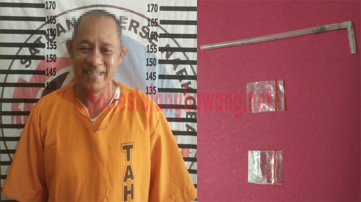 Seorang bandar narkotika jenis sabu berinisial HT (53), yang ditangkap Satresnarkoba Polres Tulang Bawang